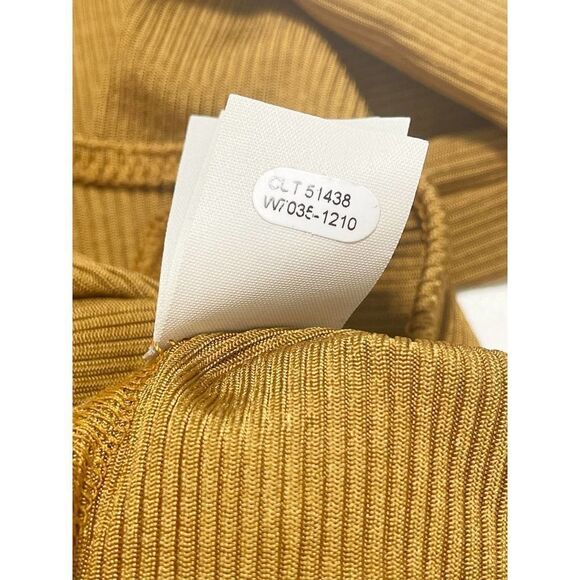 Goldsign The Rib Deep Bodysuit NWT Long Sleeve‎ Golden Yellow Ochre Small - Picture 14 of 16